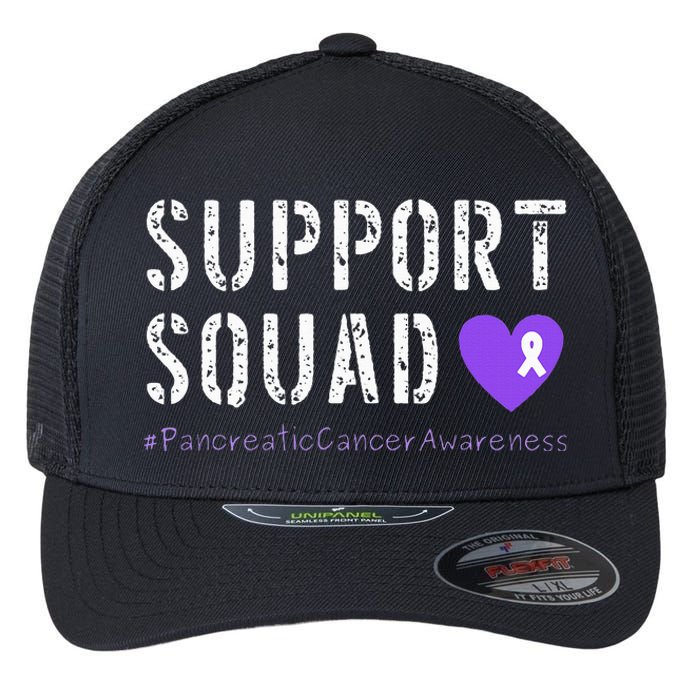 Purple Ribbon Pancreatic Cancer Awareness Flexfit Unipanel Trucker Cap