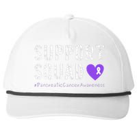 Purple Ribbon Pancreatic Cancer Awareness Snapback Five-Panel Rope Hat