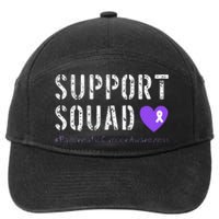 Purple Ribbon Pancreatic Cancer Awareness 7-Panel Snapback Hat