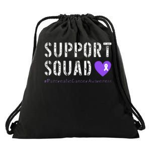 Purple Ribbon Pancreatic Cancer Awareness Drawstring Bag