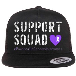 Purple Ribbon Pancreatic Cancer Awareness Flat Bill Trucker Hat