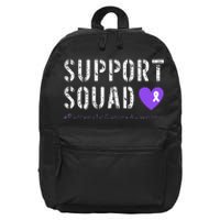 Purple Ribbon Pancreatic Cancer Awareness 16 in Basic Backpack