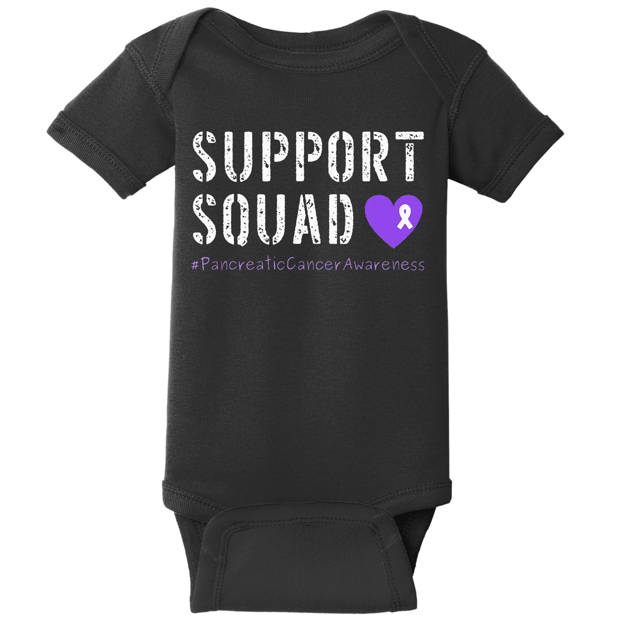 Purple Ribbon Pancreatic Cancer Awareness Baby Bodysuit