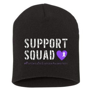 Purple Ribbon Pancreatic Cancer Awareness Short Acrylic Beanie