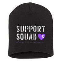 Purple Ribbon Pancreatic Cancer Awareness Short Acrylic Beanie