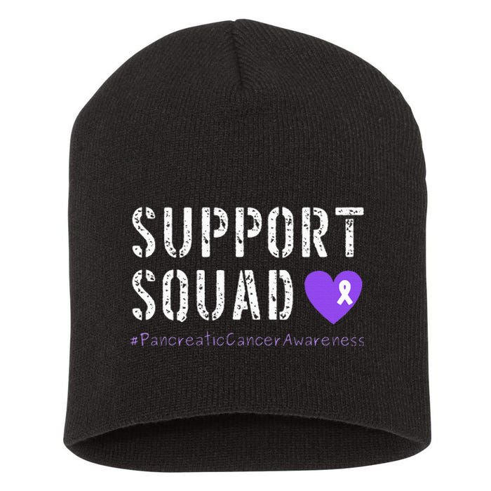 Purple Ribbon Pancreatic Cancer Awareness Short Acrylic Beanie