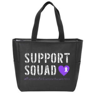 Purple Ribbon Pancreatic Cancer Awareness Zip Tote Bag