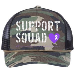 Purple Ribbon Pancreatic Cancer Awareness Retro Rope Trucker Hat Cap