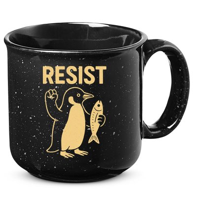 Penguin Resist Penguins Protest Against Tariffs Gift 15oz Campfire Ceramic Mug