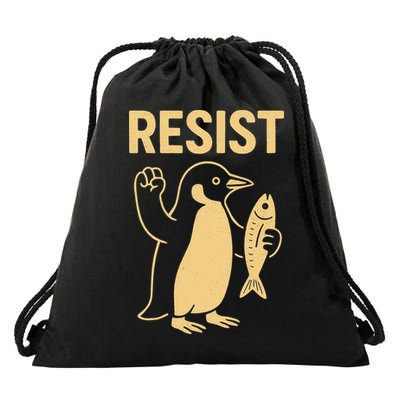 Penguin Resist Penguins Protest Against Tariffs Gift Drawstring Bag