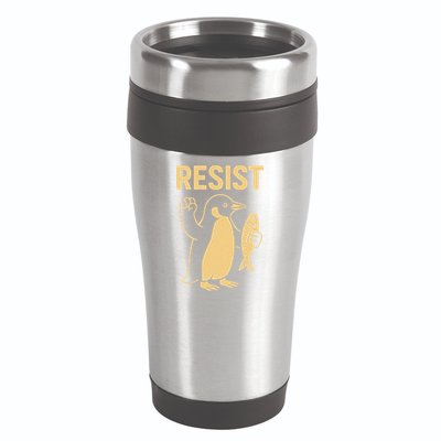Penguin Resist Penguins Protest Against Tariffs Gift 16oz Travel Tumbler