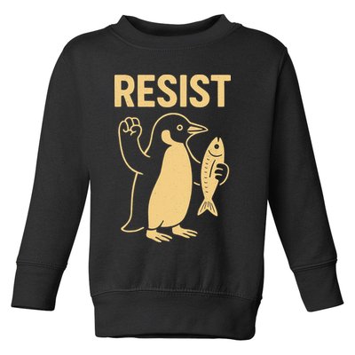 Penguin Resist Penguins Protest Against Tariffs Gift Toddler Sweatshirt