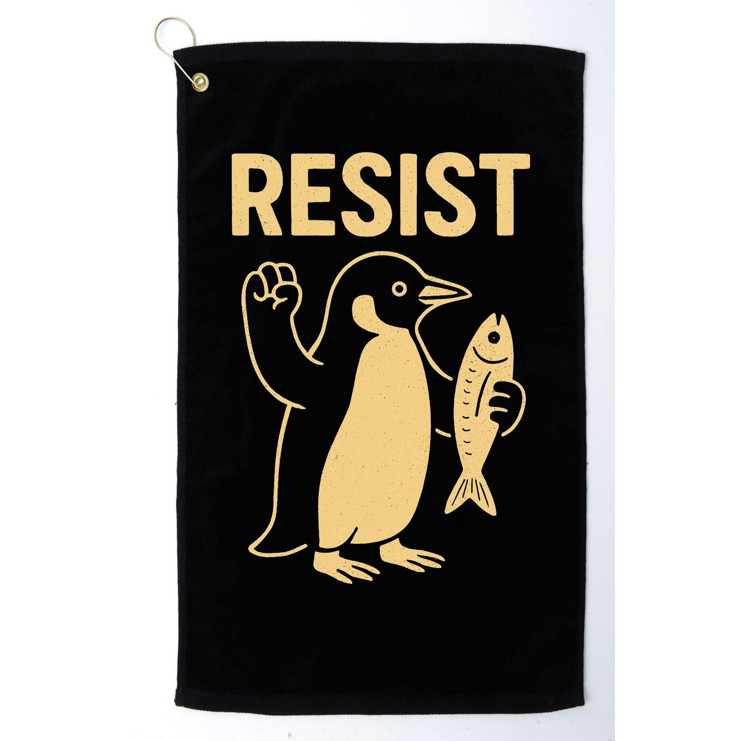 Penguin Resist Penguins Protest Against Tariffs Gift Golf Towel