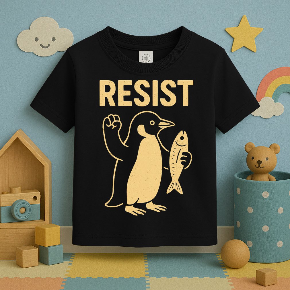 Penguin Resist Penguins Protest Against Tariffs Gift Toddler T-Shirt
