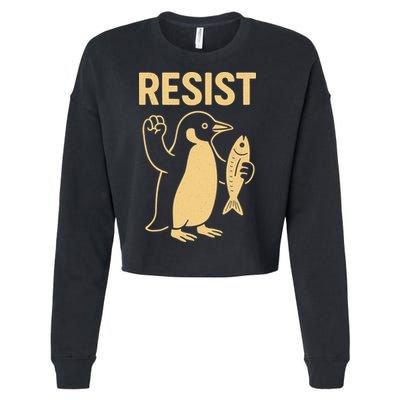 Penguin Resist Penguins Protest Against Tariffs Gift Cropped Pullover Crew