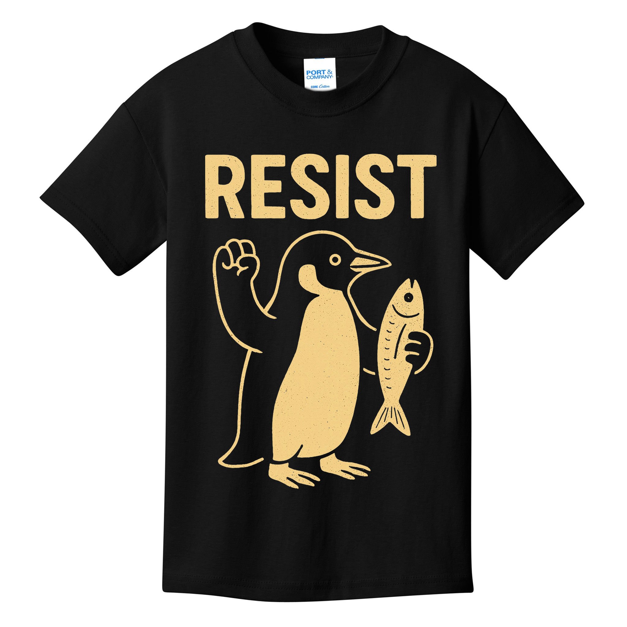 Penguin Resist Penguins Protest Against Tariffs Gift Kids T-Shirt