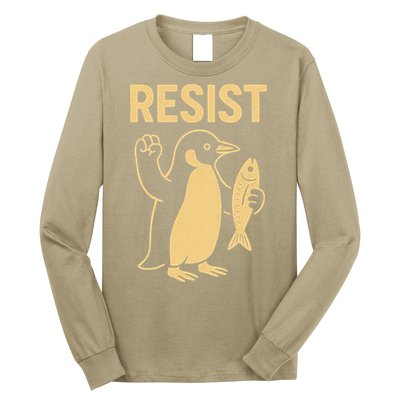 Penguin Resist Penguins Protest Against Tariffs Gift Long Sleeve Shirt