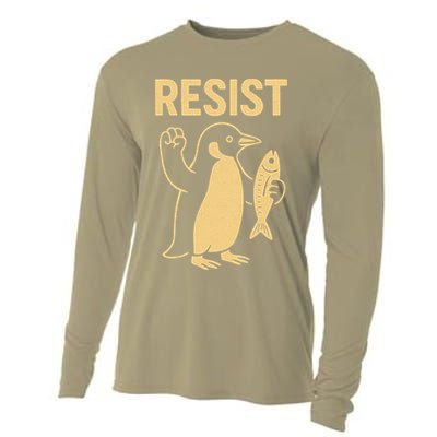 Penguin Resist Penguins Protest Against Tariffs Gift Cooling Performance Long Sleeve Crew