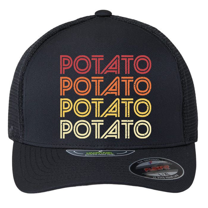 Potato Retro Potatoes Vintage Food Vegetable Vegan Flexfit Unipanel Trucker Cap