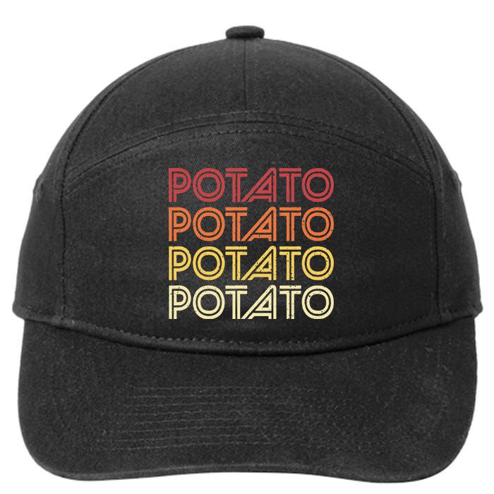 Potato Retro Potatoes Vintage Food Vegetable Vegan 7-Panel Snapback Hat