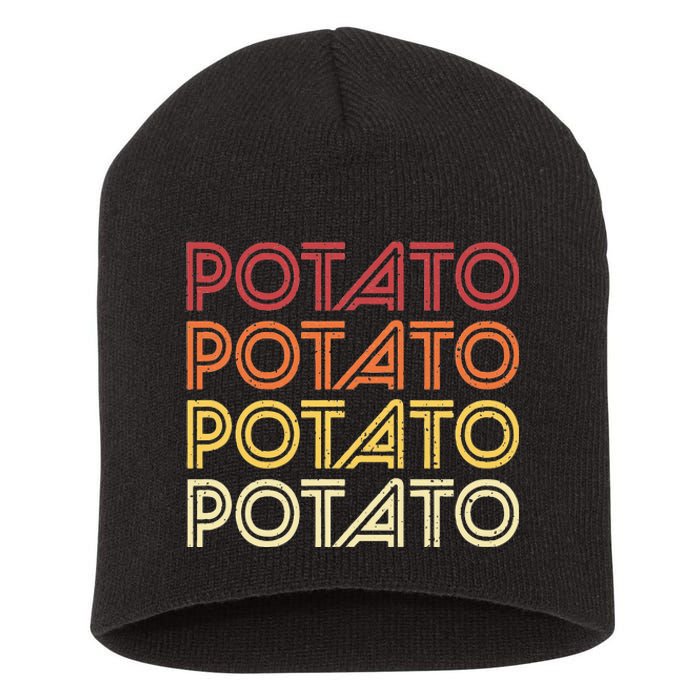 Potato Retro Potatoes Vintage Food Vegetable Vegan Short Acrylic Beanie