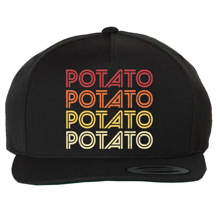 Potato Retro Potatoes Vintage Food Vegetable Vegan Wool Snapback Cap