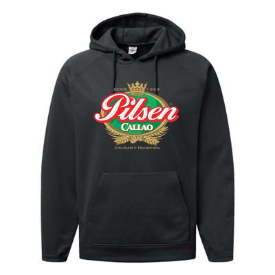 Peruvian Restaurant Pilsen Callao Beer Marca Peru Soccer Performance Fleece Hoodie