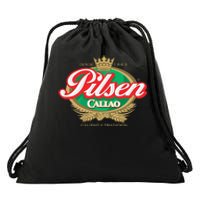 Peruvian Restaurant Pilsen Callao Beer Marca Peru Soccer Drawstring Bag