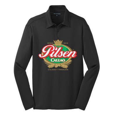 Peruvian Restaurant Pilsen Callao Beer Marca Peru Soccer Silk Touch Performance Long Sleeve Polo