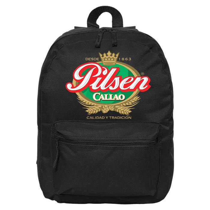 Peruvian Restaurant Pilsen Callao Beer Marca Peru Soccer 16 in Basic Backpack