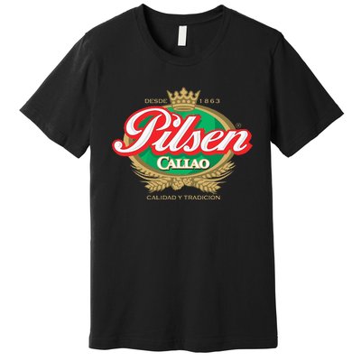 Peruvian Restaurant Pilsen Callao Beer Marca Peru Soccer Premium T-Shirt