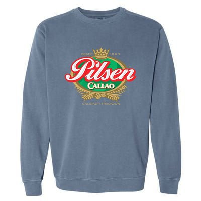 Peruvian Restaurant Pilsen Callao Beer Marca Peru Soccer Garment-Dyed Sweatshirt