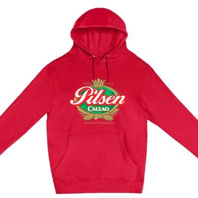 Peruvian Restaurant Pilsen Callao Beer Marca Peru Soccer Premium Pullover Hoodie