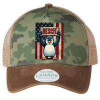 Penguin Resist Penguins Protest Against Tariffs Legacy Tie Dye Trucker Hat