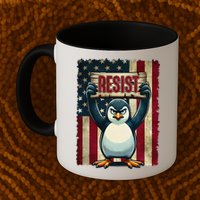 Penguin Resist Penguins Protest Against Tariffs Mug