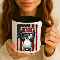 Penguin Resist Penguins Protest Against Tariffs Mug