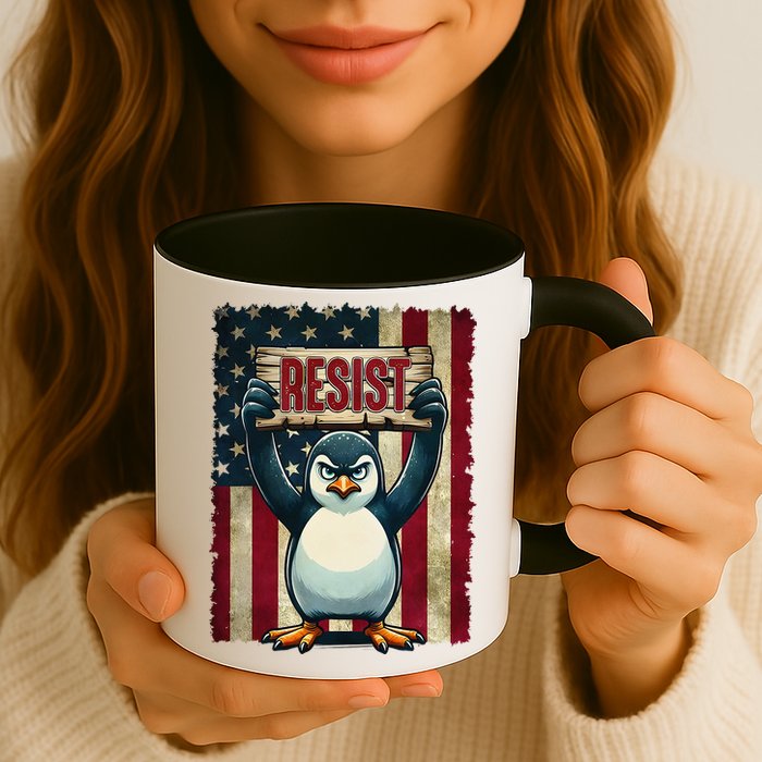 Penguin Resist Penguins Protest Against Tariffs Mug