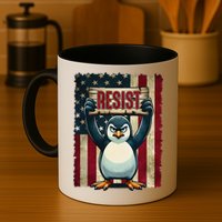 Penguin Resist Penguins Protest Against Tariffs Mug