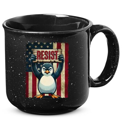 Penguin Resist Penguins Protest Against Tariffs 15oz Campfire Ceramic Mug