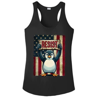 Penguin Resist Penguins Protest Against Tariffs Ladies PosiCharge Competitor Racerback Tank