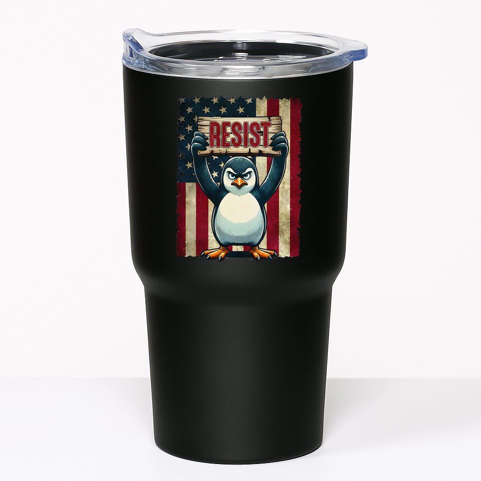 Penguin Resist Penguins Protest Against Tariffs Tumbler