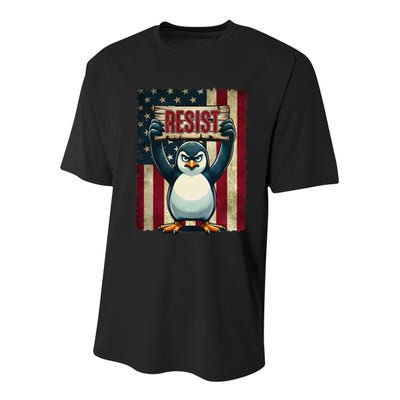 Penguin Resist Penguins Protest Against Tariffs Youth Performance Sprint T-Shirt