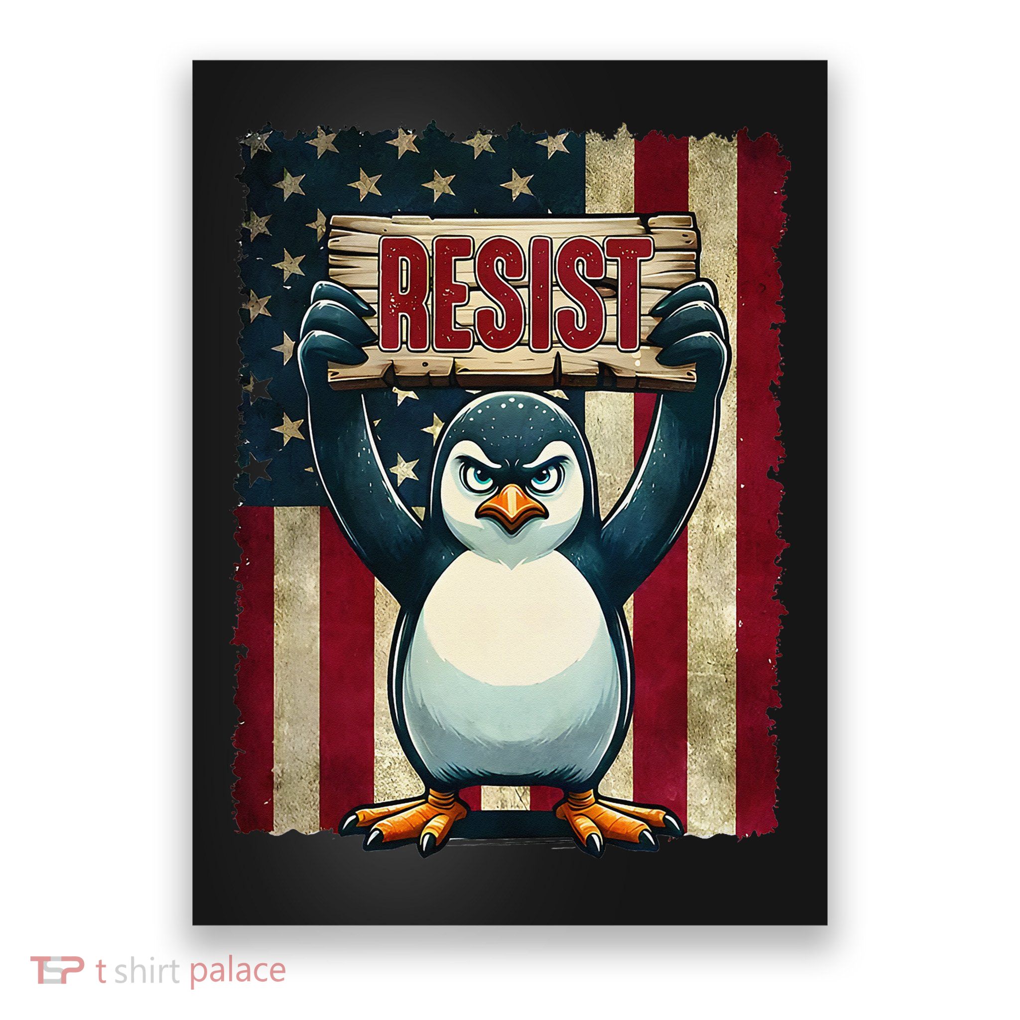 Penguin Resist Penguins Protest Against Tariffs Poster