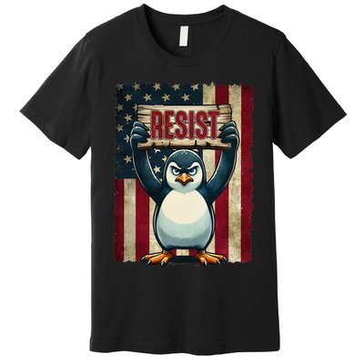 Penguin Resist Penguins Protest Against Tariffs Premium T-Shirt