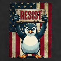 Penguin Resist Penguins Protest Against Tariffs 25L Jumbo Tote