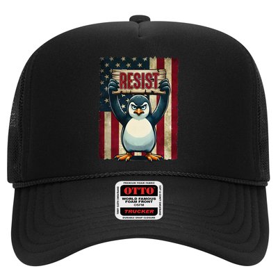 Penguin Resist Penguins Protest Against Tariffs Trucker Hat