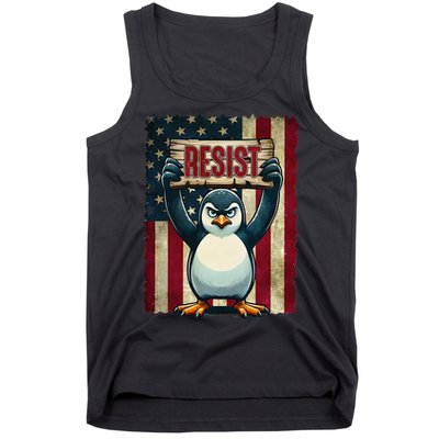 Penguin Resist Penguins Protest Against Tariffs Tank Top