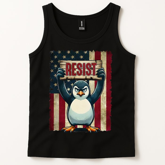 Penguin Resist Penguins Protest Against Tariffs Tank Top