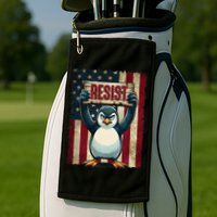 Penguin Resist Penguins Protest Against Tariffs Golf Towel