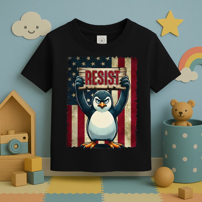 Penguin Resist Penguins Protest Against Tariffs Toddler T-Shirt